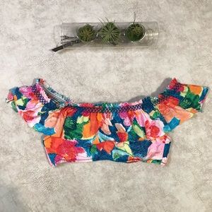 Vera Bradley Blue Floral Print Superbloom Top M